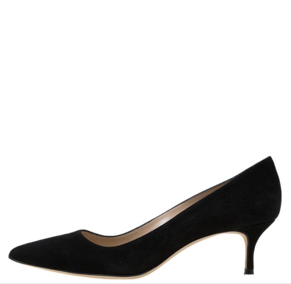 Manolo Blahnik BB 70 Black Suede Heels 37.5